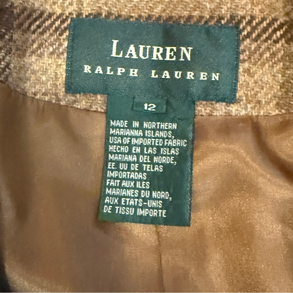 Lauren Ralph Lauren Brown Plaid Wool Blazer Jacket - Picture 8 of 10
